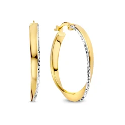 Isabel Bernard Rivoli Laura 14 karaat gouden creolen met diamond cut (21 mm) Sale