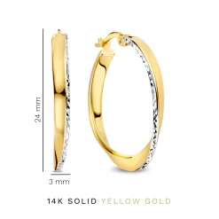 Isabel Bernard Rivoli Laura 14 karaat gouden creolen met diamond cut (21 mm) Sale