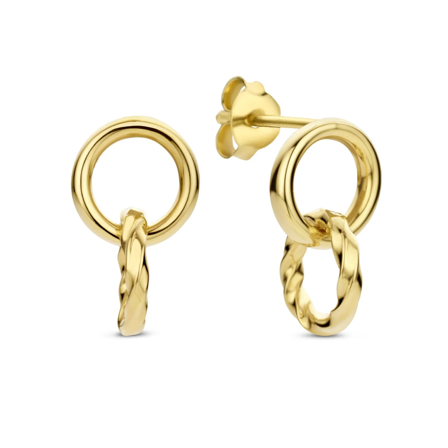 Isabel Bernard Rivoli Lisan 14 karaat gouden oorhangers met twist Flash Sale