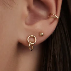 Isabel Bernard Rivoli Lisan 14 karaat gouden oorhangers met twist Flash Sale