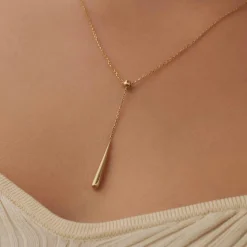 Isabel Bernard Rivoli Maryn 14 karaat gouden collier met staafje Clearance
