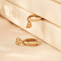 Isabel Bernard Rivoli Méline 14 karaat gouden creolen met knoopje Flash Sale