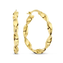 Isabel Bernard Rivoli Odette 14 karaat gouden creolen met twist Flash Sale