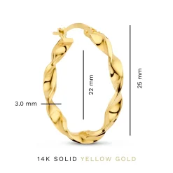 Isabel Bernard Rivoli Odette 14 karaat gouden creolen met twist Flash Sale