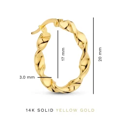 Isabel Bernard Rivoli Odette 14 karaat gouden creolen met twist Clearance