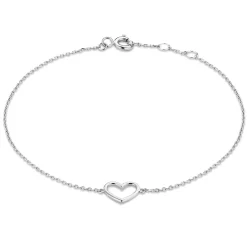 Isabel Bernard Saint Germain Amore 14 karaat witgouden armband met hartje Discount