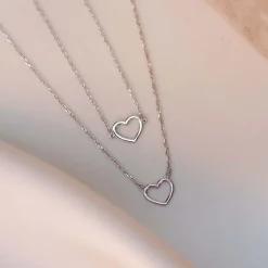 Isabel Bernard Saint Germain Amore 14 karaat witgouden collier met hartje Cheap