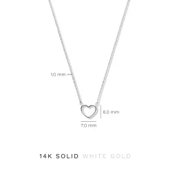 Isabel Bernard Saint Germain Amore 14 karaat witgouden collier met hartje Cheap