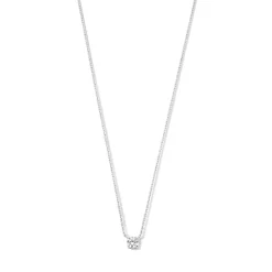 Isabel Bernard Saint Germain Garance 14 karaat witgouden collier met zirkonia steentje Cheap