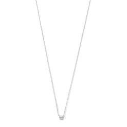 Isabel Bernard Saint Germain Garance 14 karaat witgouden collier met zirkonia steentje Cheap