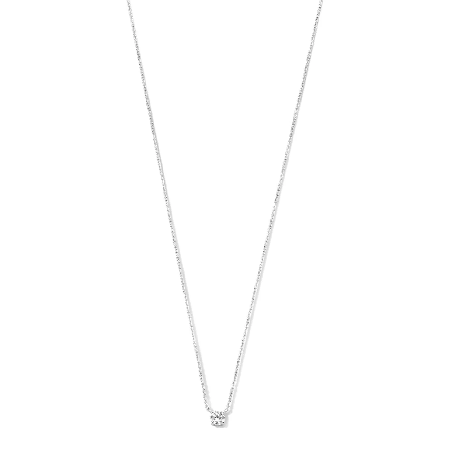 Isabel Bernard Saint Germain Garance 14 karaat witgouden collier met zirkonia steentje Cheap