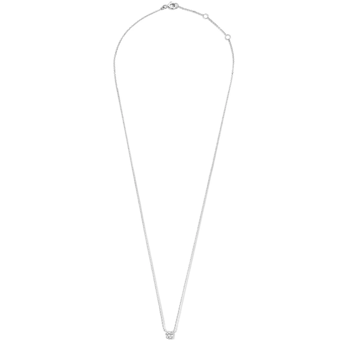 Isabel Bernard Saint Germain Garance 14 karaat witgouden collier met zirkonia steentje Cheap