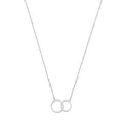 Isabel Bernard Saint Germain Loulou 14 karaat witgouden collier met twee ringetjes Hot
