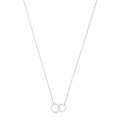 Isabel Bernard Saint Germain Loulou 14 karaat witgouden collier met twee ringetjes Hot
