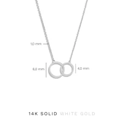 Isabel Bernard Saint Germain Loulou 14 karaat witgouden collier met twee ringetjes Hot