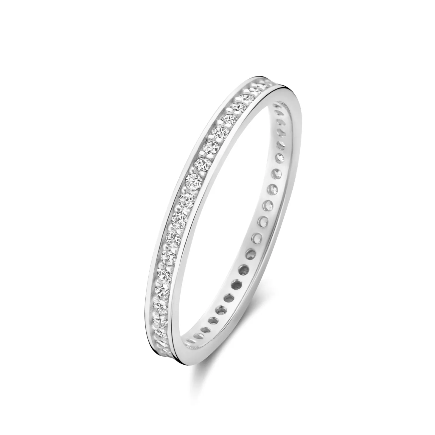 Isabel Bernard Saint Germain Merle 14 karaat witgouden ring met zirkonia Discount
