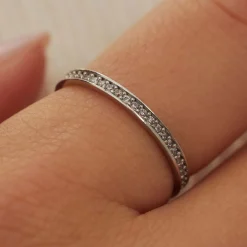 Isabel Bernard Saint Germain Merle 14 karaat witgouden ring met zirkonia Discount