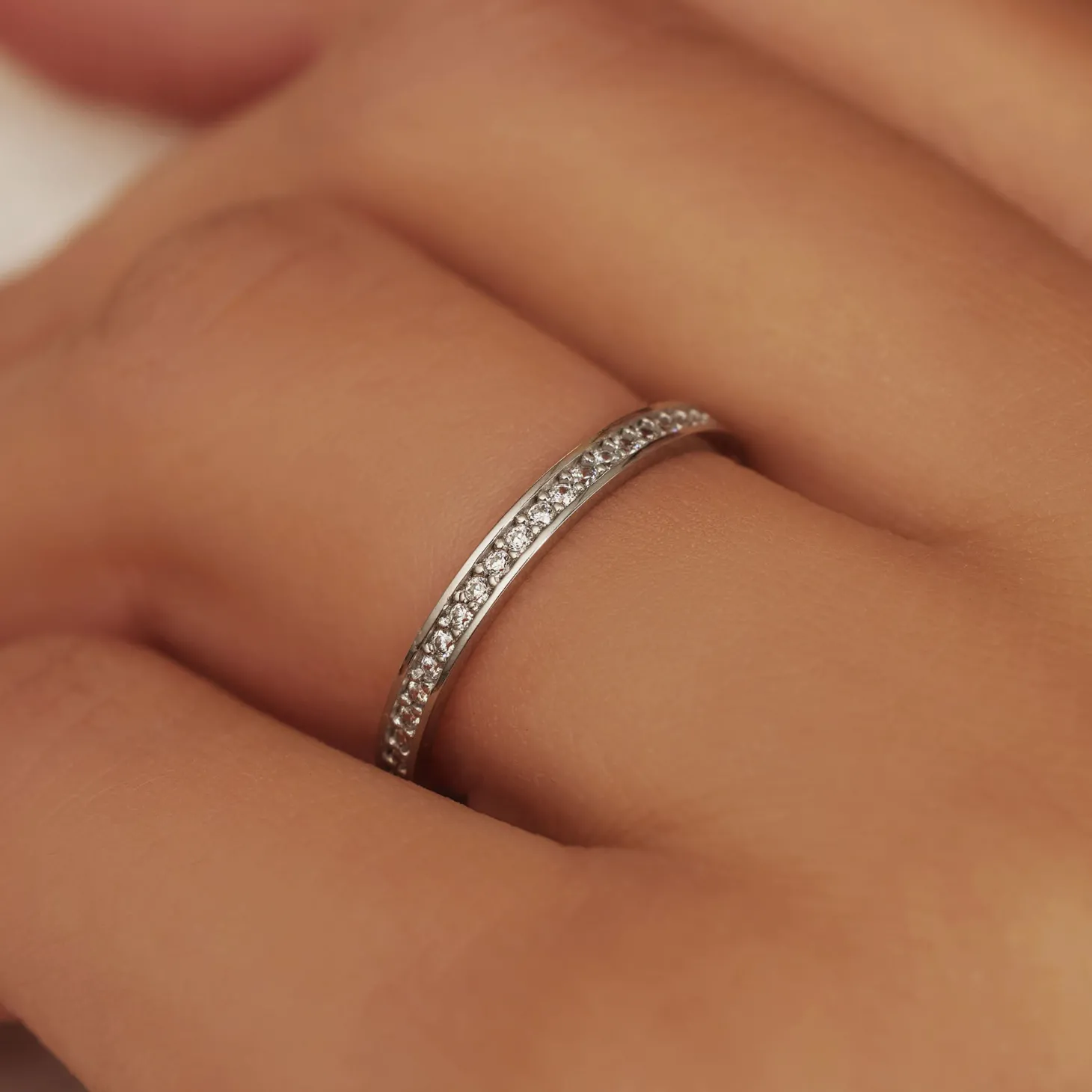 Isabel Bernard Saint Germain Merle 14 karaat witgouden ring met zirkonia Discount