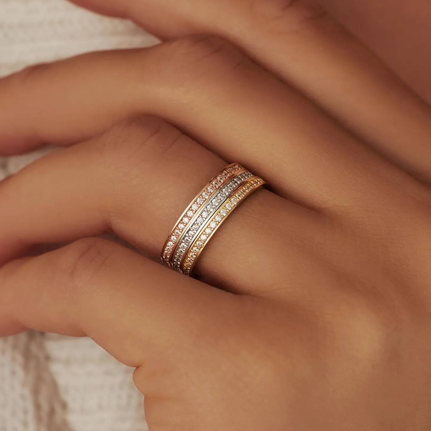 Isabel Bernard Saint Germain Merle 14 karaat witgouden ring met zirkonia Discount