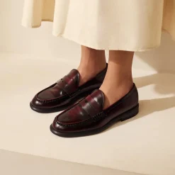 Isabel Bernard Vendôme Blandine bordeaux loafers van spazzolato leer Cheap