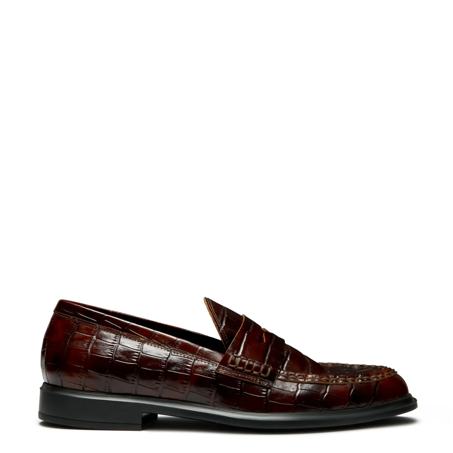 Isabel Bernard Vendôme Blandine croco bruine loafers van kalfsleer Store