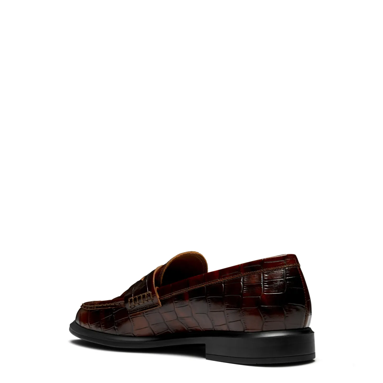 Isabel Bernard Vendôme Blandine croco bruine loafers van kalfsleer Store