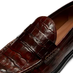Isabel Bernard Vendôme Blandine croco bruine loafers van kalfsleer Store