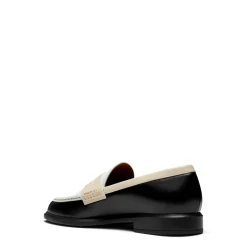 Isabel Bernard Vendôme Blandine zwart en wit leren loafers van kalfsleer met witte details Best Sale