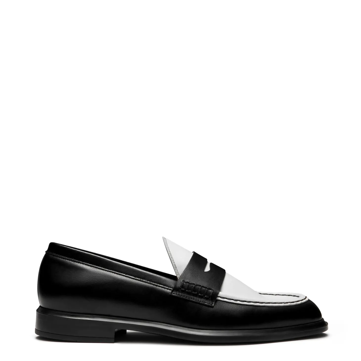 Isabel Bernard Vendôme Blandine zwart-wit leren loafers van kalfsleer Discount