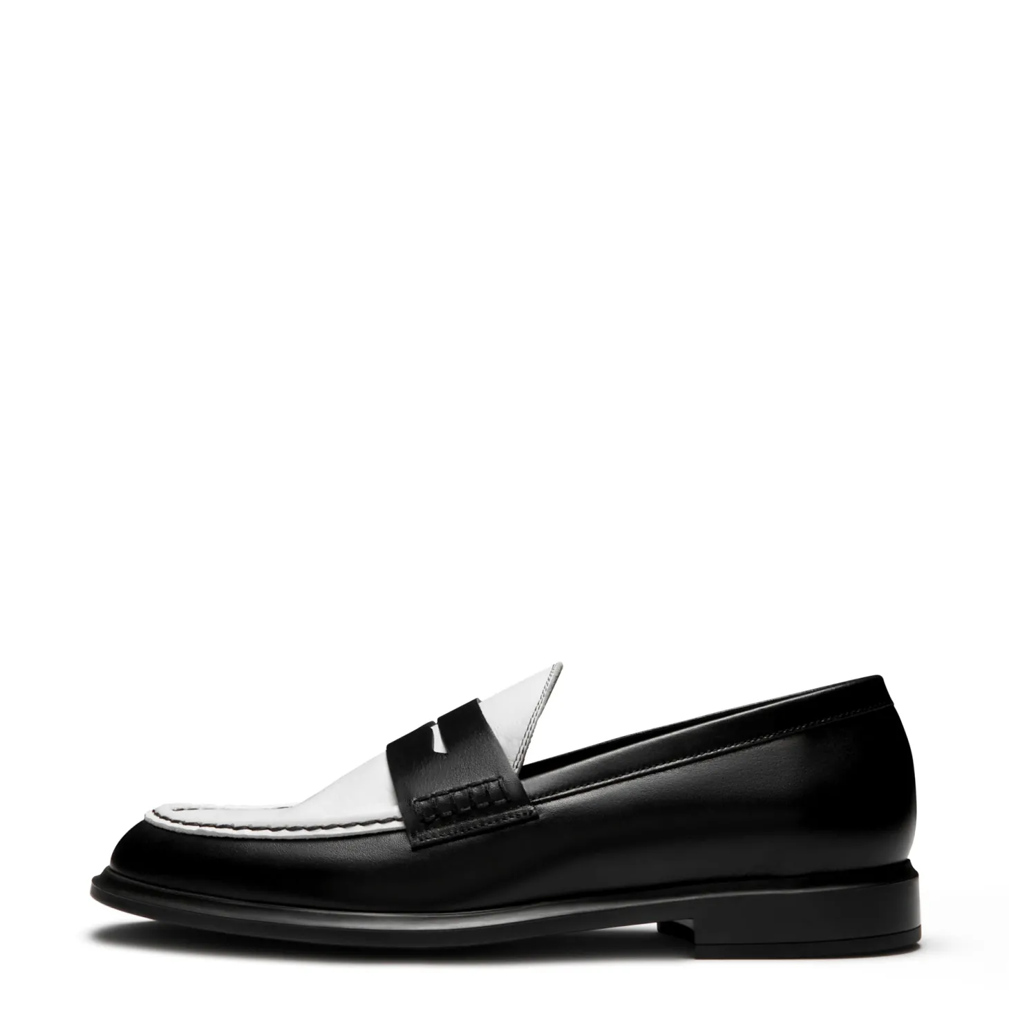 Isabel Bernard Vendôme Blandine zwart-wit leren loafers van kalfsleer Discount