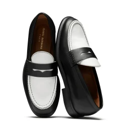 Isabel Bernard Vendôme Blandine zwart-wit leren loafers van kalfsleer Discount