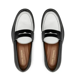 Isabel Bernard Vendôme Blandine zwart-wit leren loafers van kalfsleer Discount