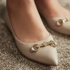 Isabel Bernard Vendôme Elita taupe leren ballerina's van kalfsleer Hot