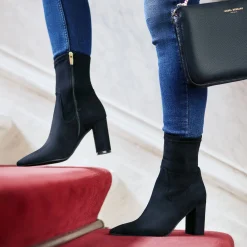 Isabel Bernard Vendôme Fem zwarte nylonstretch suède heels Clearance