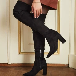 Isabel Bernard Vendôme Fem zwarte nylonstretch suède heels Best