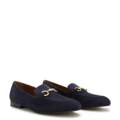 Isabel Bernard Vendôme Fleur blue suede loafers Flash Sale