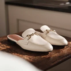 Isabel Bernard Vendôme Fleur crème leren slipper loafers van kalfsleer Cheap