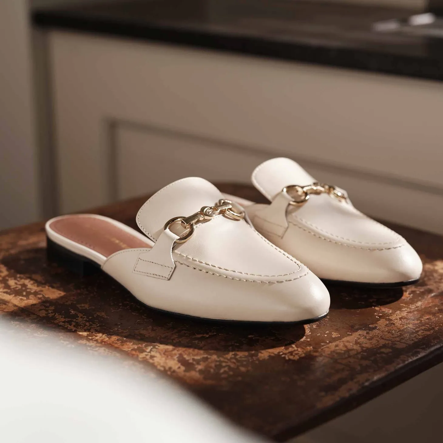 Isabel Bernard Vendôme Fleur crème leren slipper loafers van kalfsleer Cheap