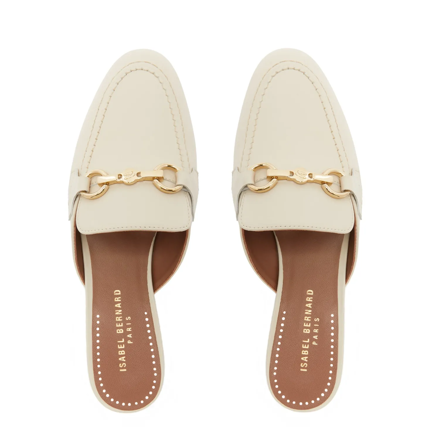 Isabel Bernard Vendôme Fleur crème leren slipper loafers van kalfsleer Cheap
