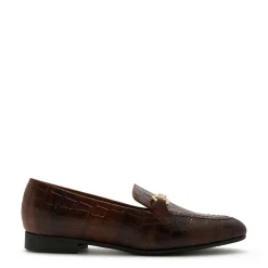 Isabel Bernard Vendôme Fleur croco bruine leren loafers van kalfsleer Cheap