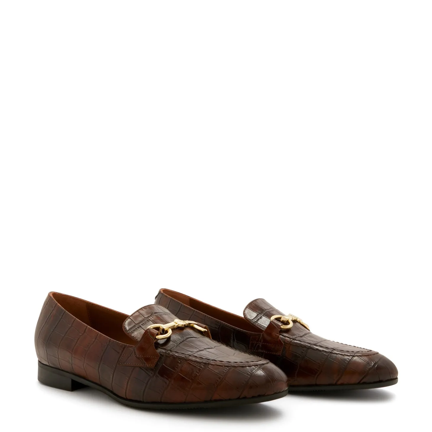 Isabel Bernard Vendôme Fleur croco bruine leren loafers van kalfsleer Cheap
