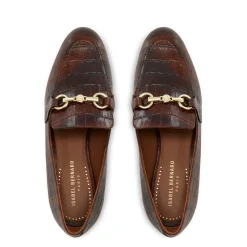 Isabel Bernard Vendôme Fleur croco bruine leren loafers van kalfsleer Cheap