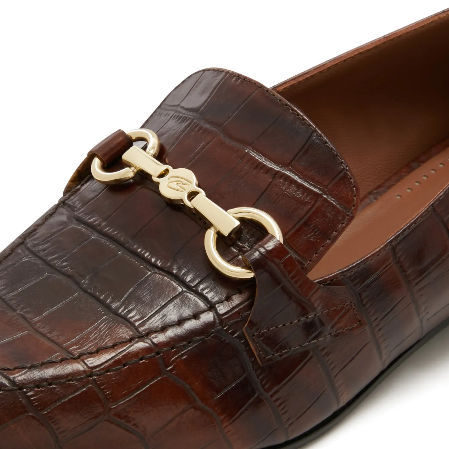 Isabel Bernard Vendôme Fleur croco bruine leren loafers van kalfsleer Cheap
