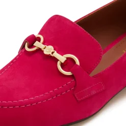 Isabel Bernard Vendôme Fleur fuchsia suède loafers Store