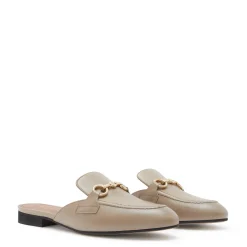 Isabel Bernard Vendôme Fleur taupe leren slipper loafers van kalfsleer Discount
