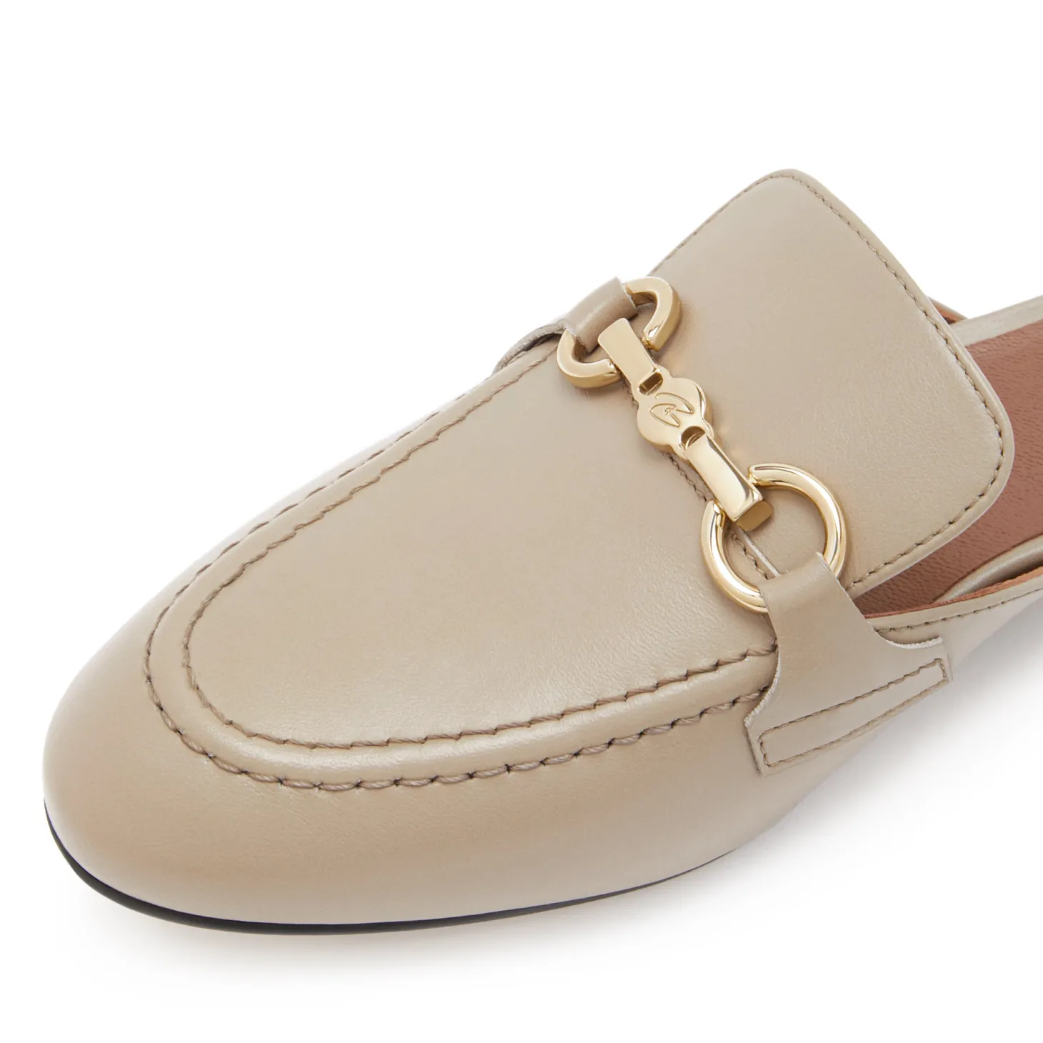 Isabel Bernard Vendôme Fleur taupe leren slipper loafers van kalfsleer Discount