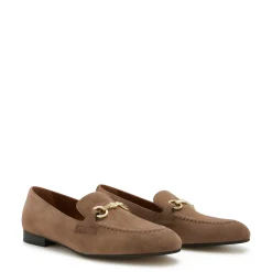 Isabel Bernard Vendôme Fleur taupe suède loafers Fashion