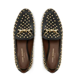 Isabel Bernard Vendôme Fleur zwarte kalfsleren loafers met studs Fashion