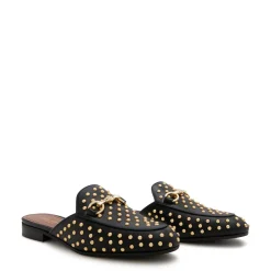 Isabel Bernard Vendôme Fleur zwarte kalfsleren slipper loafers met studs Cheap