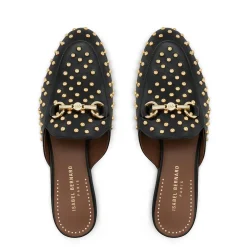 Isabel Bernard Vendôme Fleur zwarte kalfsleren slipper loafers met studs Cheap